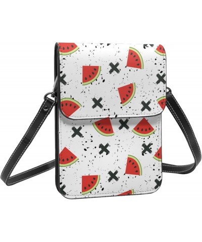 Womens Crossbody Bags Halloween Pumpkin Cat Print Phone Bag Wallet Purses Adjustable Strap Watermelon Pattern (13) $17.09 Cro...