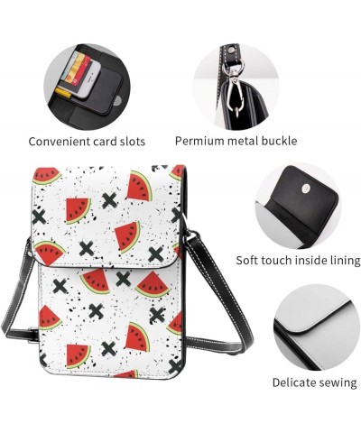 Womens Crossbody Bags Halloween Pumpkin Cat Print Phone Bag Wallet Purses Adjustable Strap Watermelon Pattern (13) $17.09 Cro...