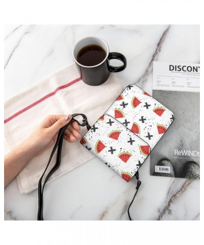 Womens Crossbody Bags Halloween Pumpkin Cat Print Phone Bag Wallet Purses Adjustable Strap Watermelon Pattern (13) $17.09 Cro...