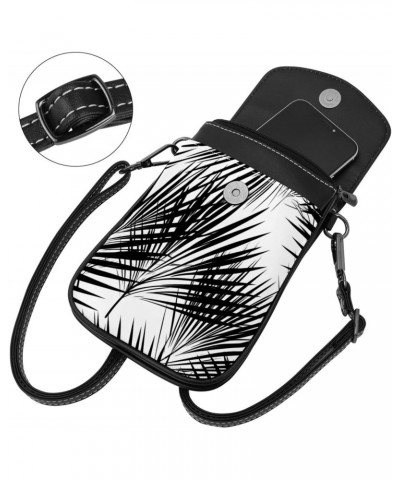 Crossbody Bags for Women,Crossbody Bag Men,Small Sling Bag,Black Palm Leaf,Crossbody Purse $11.65 Crossbody Bags