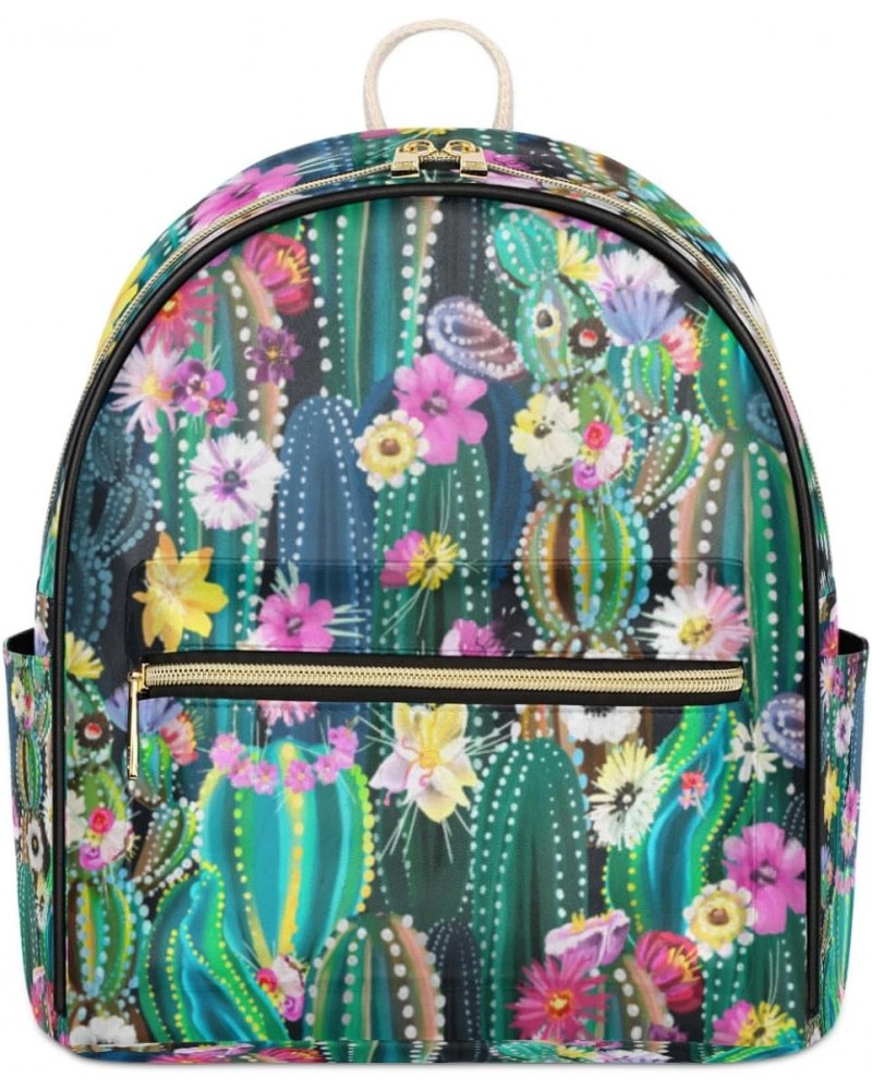 Desert Plants Mini Backpack Purse for Women, Cactus Flower Small Backpack Leather Casual Daypacks Ladies Shoulder Bags $22.53...