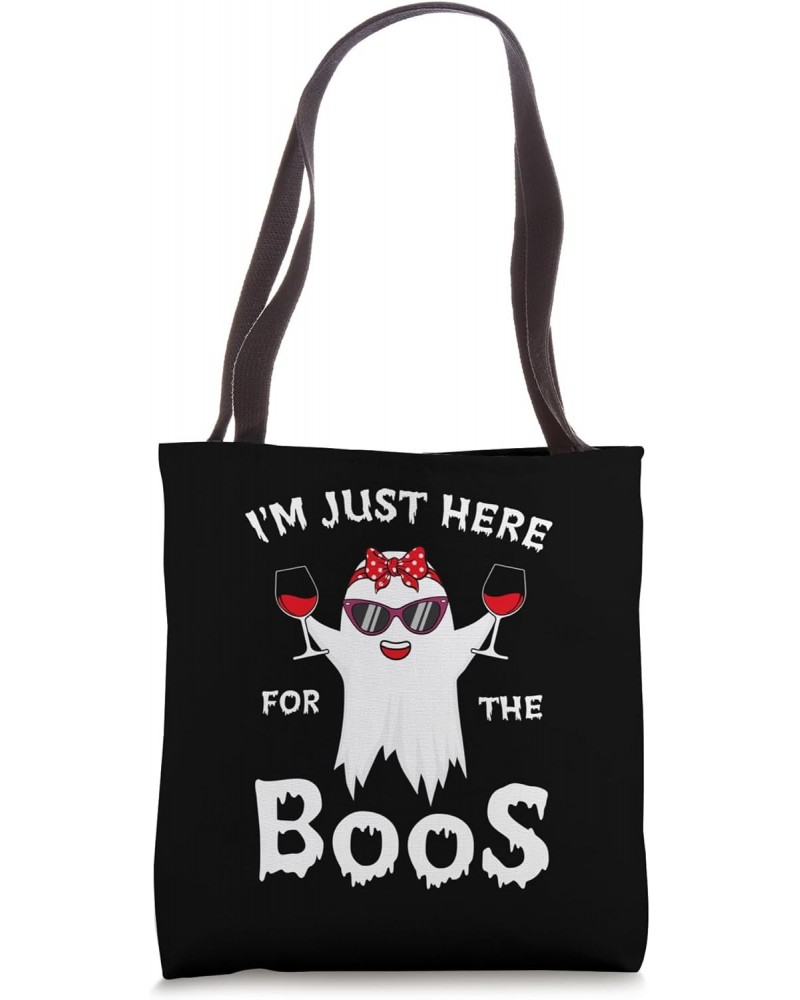 I'm Just Here For The Boos Funny Halloween Cute Ghost Womens Tote Bag $13.10 Totes