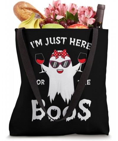 I'm Just Here For The Boos Funny Halloween Cute Ghost Womens Tote Bag $13.10 Totes