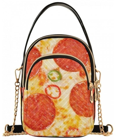 Crossbody Bags for Women Quilted Chain Crossbody Purses Trendy Cheese Food Cross Body Phone Purse Handbag Pizza 13 $11.44 Cro...