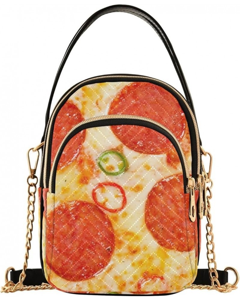 Crossbody Bags for Women Quilted Chain Crossbody Purses Trendy Cheese Food Cross Body Phone Purse Handbag Pizza 13 $11.44 Cro...