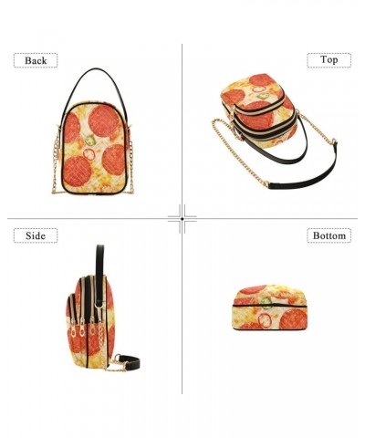 Crossbody Bags for Women Quilted Chain Crossbody Purses Trendy Cheese Food Cross Body Phone Purse Handbag Pizza 13 $11.44 Cro...