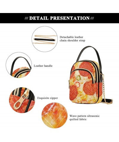 Crossbody Bags for Women Quilted Chain Crossbody Purses Trendy Cheese Food Cross Body Phone Purse Handbag Pizza 13 $11.44 Cro...