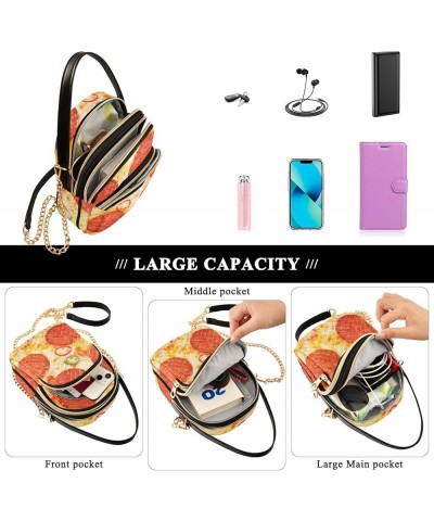 Crossbody Bags for Women Quilted Chain Crossbody Purses Trendy Cheese Food Cross Body Phone Purse Handbag Pizza 13 $11.44 Cro...