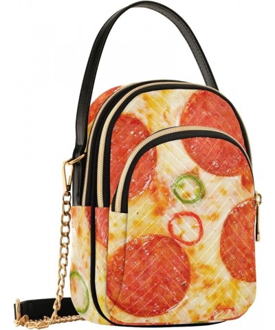 Crossbody Bags for Women Quilted Chain Crossbody Purses Trendy Cheese Food Cross Body Phone Purse Handbag Pizza 13 $11.44 Cro...