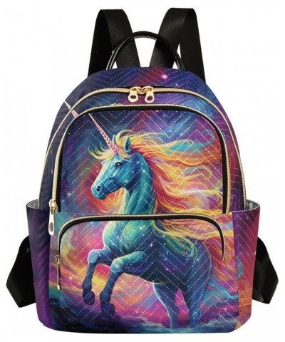 Unicorn Colorful Starry Sky Fashion Travel Backpack for Women Multi Pockets Lightweight Purse for Women-M Multicolor Small $1...