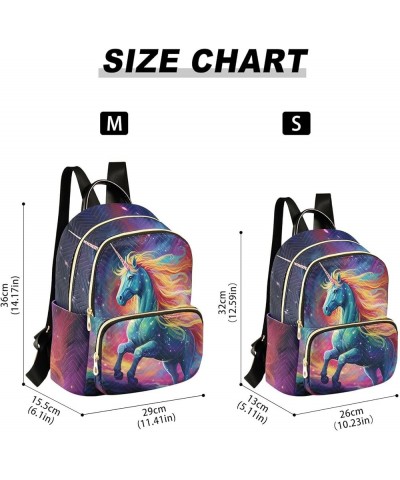 Unicorn Colorful Starry Sky Fashion Travel Backpack for Women Multi Pockets Lightweight Purse for Women-M Multicolor Small $1...