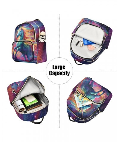 Unicorn Colorful Starry Sky Fashion Travel Backpack for Women Multi Pockets Lightweight Purse for Women-M Multicolor Small $1...