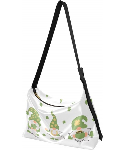 St. Patrick¡¯s Day Irish Gnomes Hobo Crossbody Bags for Women Leather Large Shoulder Bag Cross Body Clovers Gold Coin Trendy ...