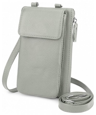 Crossbody Bag for Women Leather Lightweight Medium Shoulder Bag Zipper Pocket Adjustable Strap Organizer B- Light Gray $19.19...