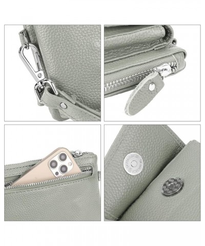 Crossbody Bag for Women Leather Lightweight Medium Shoulder Bag Zipper Pocket Adjustable Strap Organizer B- Light Gray $19.19...