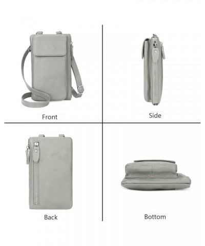 Crossbody Bag for Women Leather Lightweight Medium Shoulder Bag Zipper Pocket Adjustable Strap Organizer B- Light Gray $19.19...