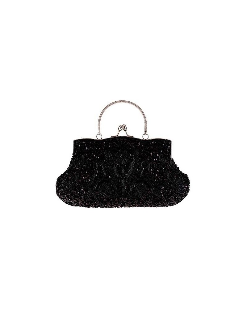 Beaded Embroidery Bag for Women, Elegant Evening Bag, Retro Cheongsam Bag Black $31.05 Shoulder Bags