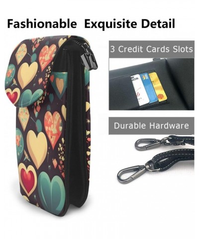 Heart Crush Flower Crossbody, Zippered Cell Phone Wallet With Card Slot, Removable Shoulder Strap, 7.6 X 4.9 Inches $14.47 Cr...