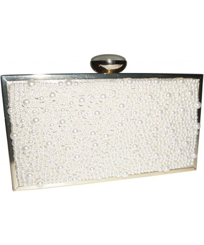 Lyvia Imitation Pearl Clutch Ivory Gold $51.02 Clutches