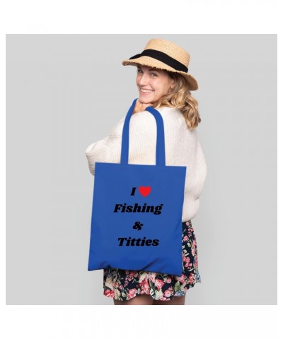 Funny Fishing Gift for Fisherman and Fishing Lovers Humor and Sarcasm Natural White Multicolor Canvas Tote Bag $11.60 Totes