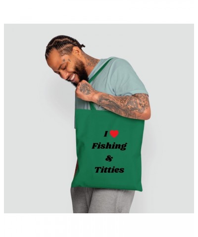 Funny Fishing Gift for Fisherman and Fishing Lovers Humor and Sarcasm Natural White Multicolor Canvas Tote Bag $11.60 Totes