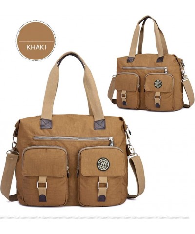 Nylon Multi-Pocket Crossbody Purse Bags for Women Travel Shoulder Bag casual Mummy bag Khaki $13.95 Shoulder Bags