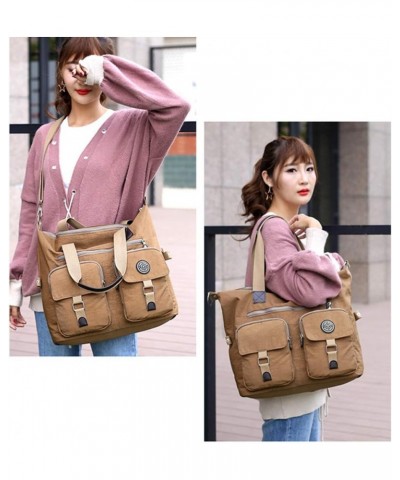 Nylon Multi-Pocket Crossbody Purse Bags for Women Travel Shoulder Bag casual Mummy bag Khaki $13.95 Shoulder Bags