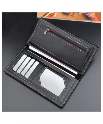 Fashion Long Wallet Artificial Leather Men Business Open Purse Multiple Card Slots Clutch Bag Phone Sticky Wallet (Black, One...