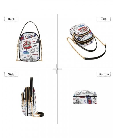 London Landmark Crossbody Bag for Women Cell Phone Purse Wallet with Removable Chain Shoulder Handbag for Travel Passport Wor...