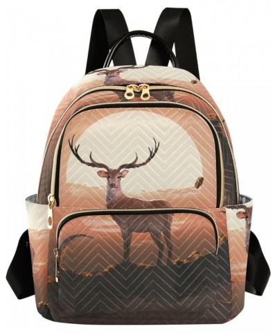 Deer Sunset Sky Women's Backpack Purse Causal Daypack Work Travel College Business Trip Bag Shoulder Bag Small $14.39 Backpacks