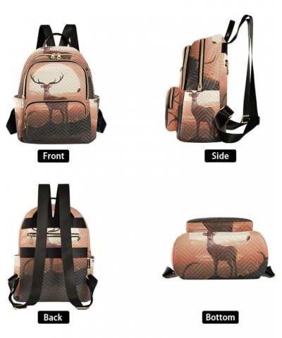 Deer Sunset Sky Women's Backpack Purse Causal Daypack Work Travel College Business Trip Bag Shoulder Bag Small $14.39 Backpacks