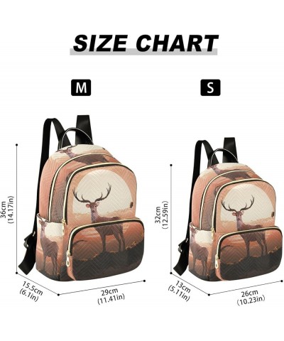 Deer Sunset Sky Women's Backpack Purse Causal Daypack Work Travel College Business Trip Bag Shoulder Bag Small $14.39 Backpacks