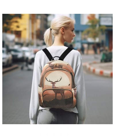 Deer Sunset Sky Women's Backpack Purse Causal Daypack Work Travel College Business Trip Bag Shoulder Bag Small $14.39 Backpacks