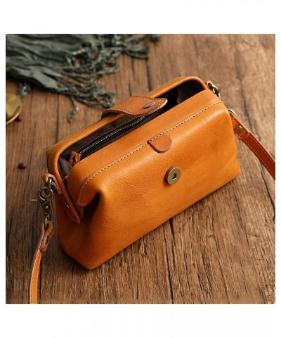 Ladies Retro Crossbody Bag,Premium Waterproof Leather Handmade Shoulder Bag,Vintage Travel Purse Cell Phone Bags for Women Br...