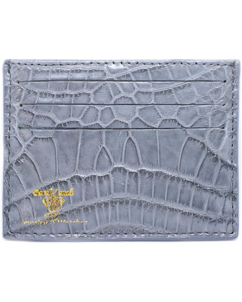 Real Alligator Crocodile Handmade Card Holders Wallet For Men And Women (Green) Gray $47.50 Wallets