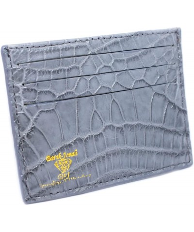 Real Alligator Crocodile Handmade Card Holders Wallet For Men And Women (Green) Gray $47.50 Wallets