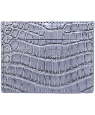 Real Alligator Crocodile Handmade Card Holders Wallet For Men And Women (Green) Gray $47.50 Wallets