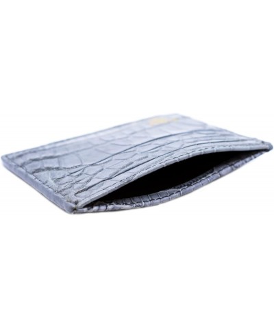 Real Alligator Crocodile Handmade Card Holders Wallet For Men And Women (Green) Gray $47.50 Wallets