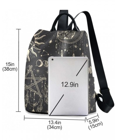 Retro Celestial Patterns Backpack for Women, Fashion Anti Theft Casual Daypack Shoulder Bag Purse for Travel Work 15 inches $...