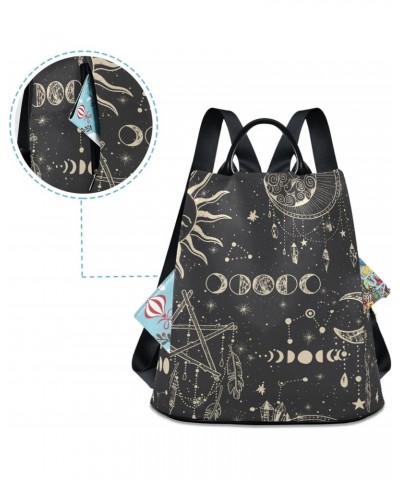 Retro Celestial Patterns Backpack for Women, Fashion Anti Theft Casual Daypack Shoulder Bag Purse for Travel Work 15 inches $...