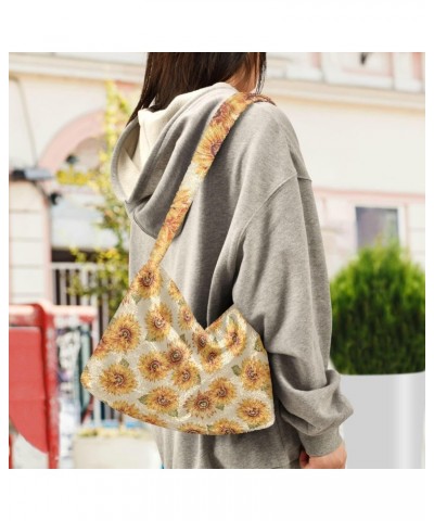 Spring Women Boho Handbag Sunflower Vintage Cute Underarm Bag Tote Bag Shoulder Bag Crossbody Bag Fluffy Cell Phone Purse Lad...