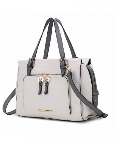 Weekender Purses for Women, PU Leather Handbag Slouchy Womens Shoulder bag, Top Handle White-gray $24.60 Handbags