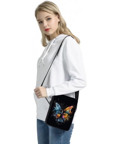 Uskorhein Butterfly Lotus Horse Skull Cat Crossbody Bags Cell Phone Purse Fanny Packs Sling Bag Leather Crossbody Sling Purse...