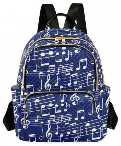 Travel Backpack Purse for Women Fashion Anti-theft Work Casual Blue Snowflakes Music Note Daypack Shoulder Bag Medium Size Me...