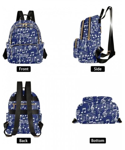 Travel Backpack Purse for Women Fashion Anti-theft Work Casual Blue Snowflakes Music Note Daypack Shoulder Bag Medium Size Me...