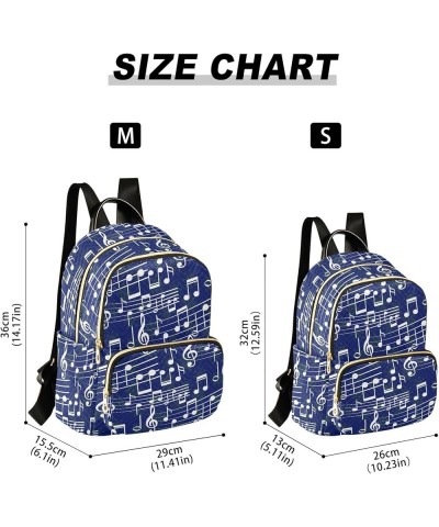 Travel Backpack Purse for Women Fashion Anti-theft Work Casual Blue Snowflakes Music Note Daypack Shoulder Bag Medium Size Me...