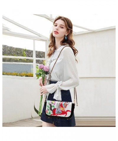 Crossbody Bags for Women Trendy Women's Black Shoulder Bag Small PU Leather Flap Cross Body Bag Handbags Pattern23 $17.62 Cro...