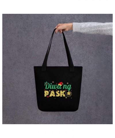 Philippines Filipino Spirit of Christmas Canvas Tote Bag 15x15" Black $21.10 Totes