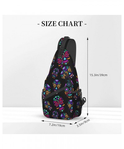 Cool Sling Backpack for Men Women, Multipurpose Crossbody Shoulder Bag Compatible with Watercolor Tropical Peach Leaves Flowe...