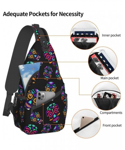 Cool Sling Backpack for Men Women, Multipurpose Crossbody Shoulder Bag Compatible with Watercolor Tropical Peach Leaves Flowe...